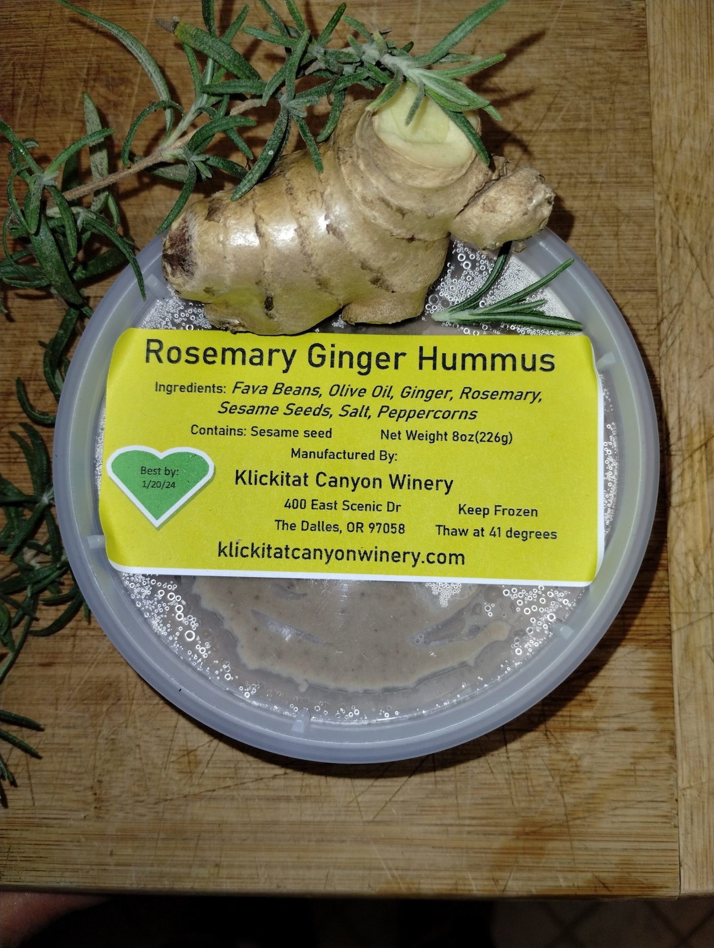 Rosemary & Ginger Fava Bean Hummus – Savory, Aromatic, & Zesty