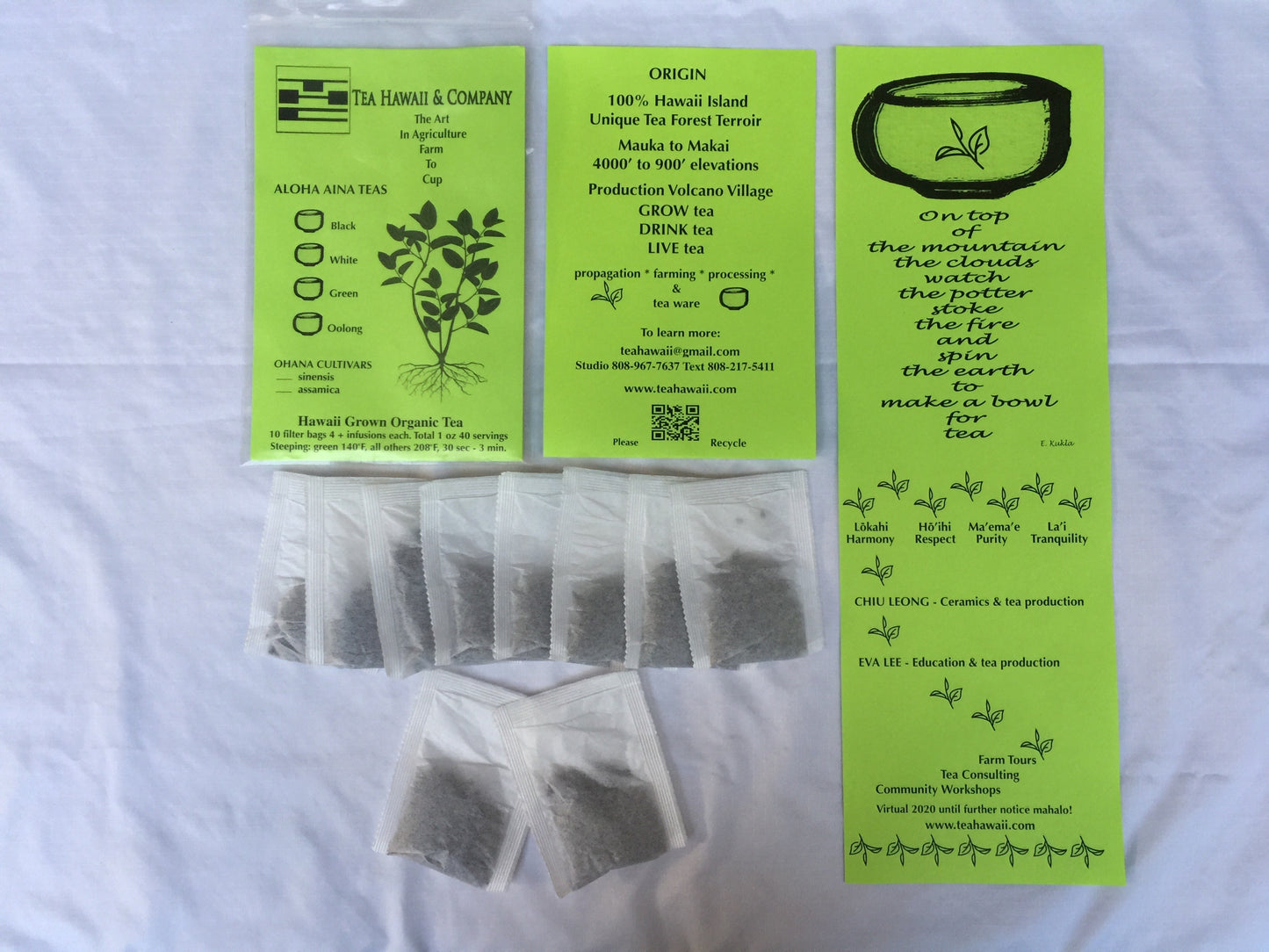 Hawaii Grown White Tea – Forest Grown Aloha Aina Tea in Paper Filter Bags (1 oz)