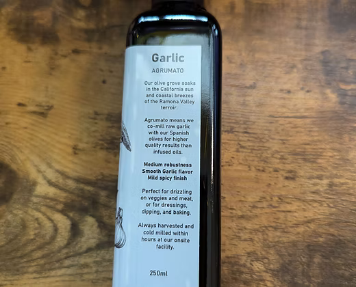 Garlic Olive Oil - Single Bottle 250ml - 2025 Harvest