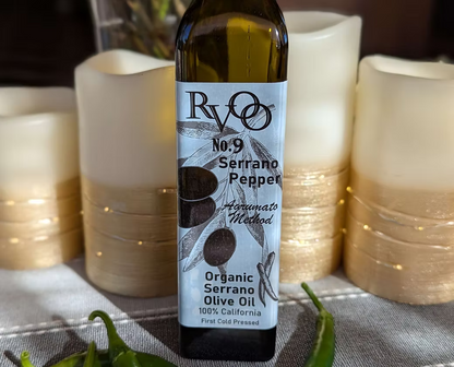 Organic Serrano Pepper Olive Oil - Single Bottle 250ml - 2025 Harvest