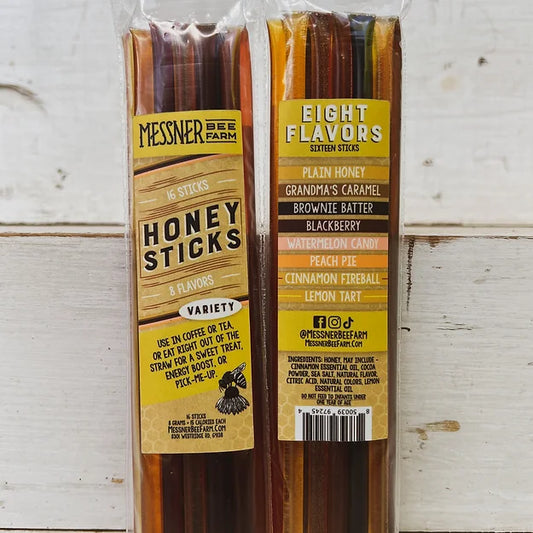 Honey Sticks Single Variety Pack! 2 of each - Wildflower, Grandma's Caramel, Brownie Batter, Blackberry, Watermelon Candy, Cinnamon, Lemon Tart!