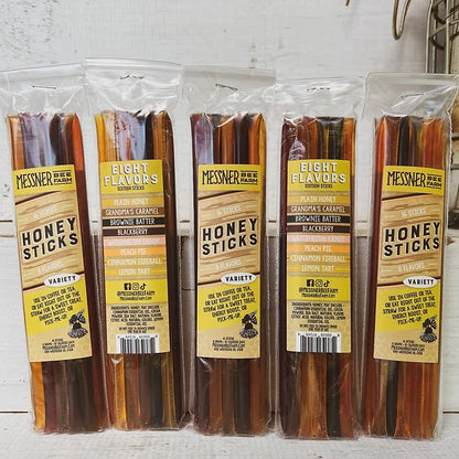 Honey Sticks Single Variety Pack! 2 of each - Wildflower, Grandma's Caramel, Brownie Batter, Blackberry, Watermelon Candy, Cinnamon, Lemon Tart!