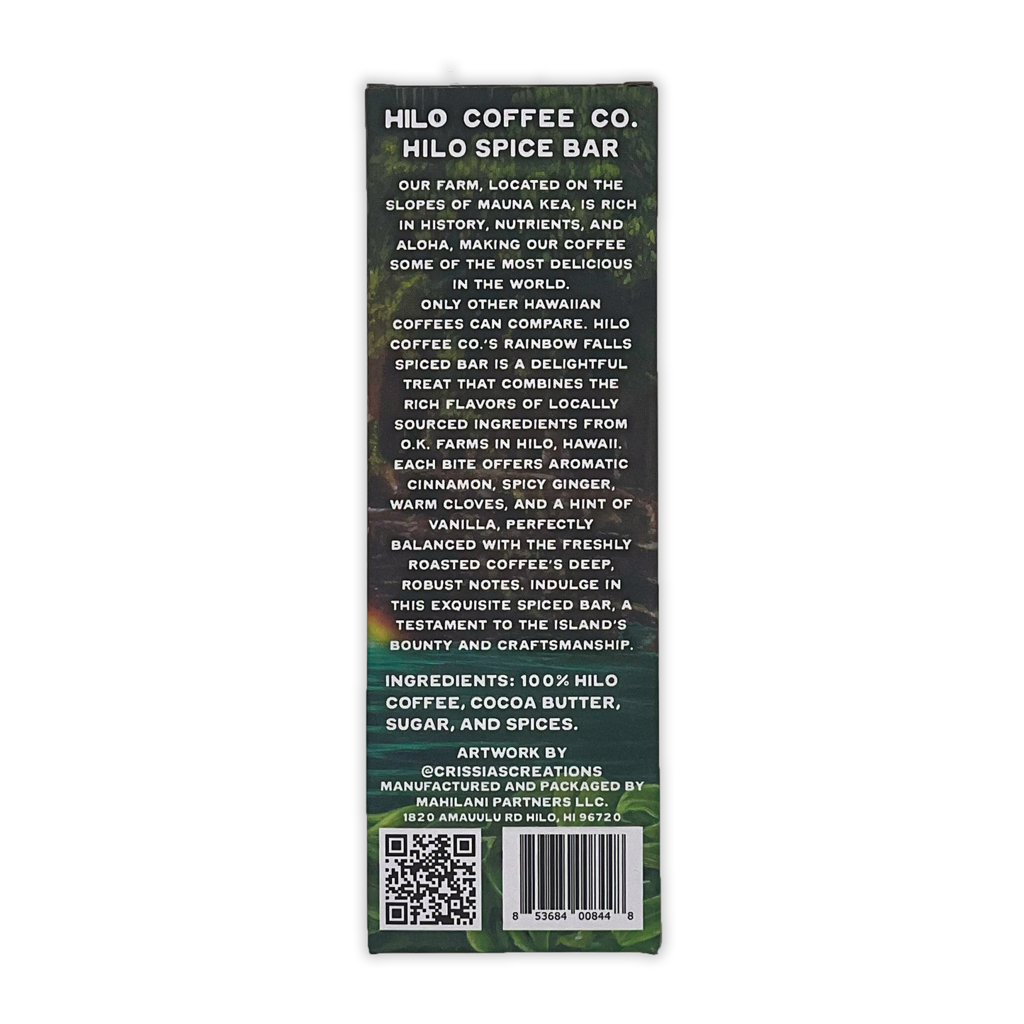 Hilo Coffee Co. Spice Bar – Dirty Chai Coffee Bar with Hilo-Grown Coffee (1.76oz)